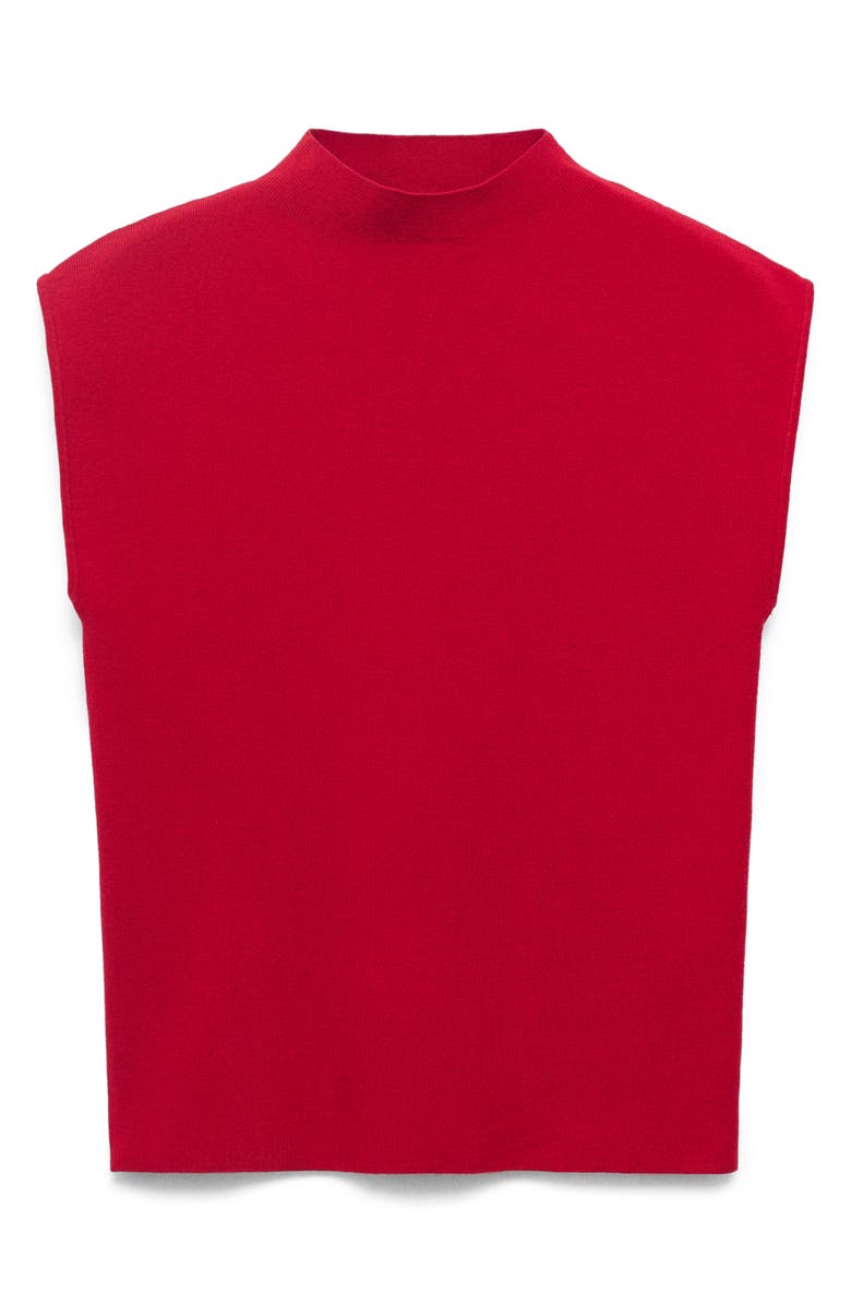 MANGO Perkins Knit Sleeveless Top, Alternate, color, Red