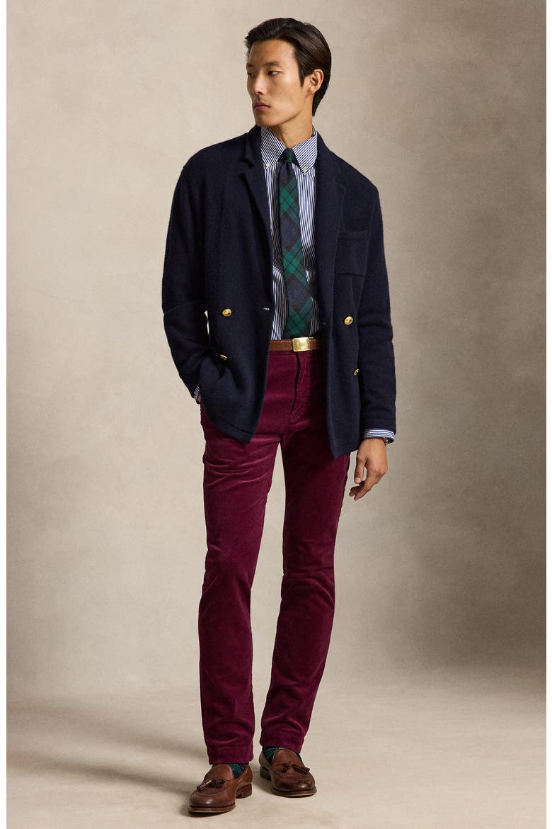 Stretch Corduroy Slim Fit Pants, Alternate, color, RED