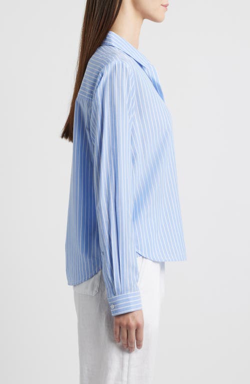 BEACHLUNCHLOUNGE BEACHLUNCHLOUNGE CANDY STRIPE COTTON BLEND BUTTON-UP SHIRT