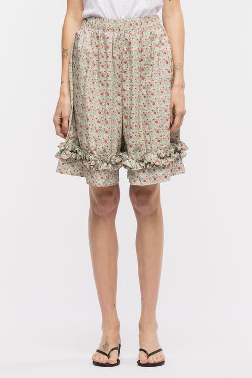 Toit Volant Greta Ruffle Shorts In Neutral