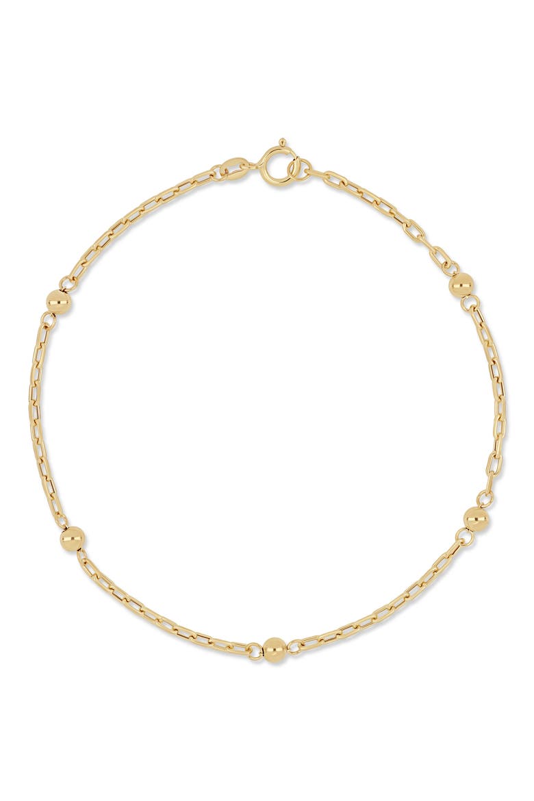 14K Gold Bead Chain Bracelet (Online Trunk Show), Main, color, 14K YELLOW GOLD