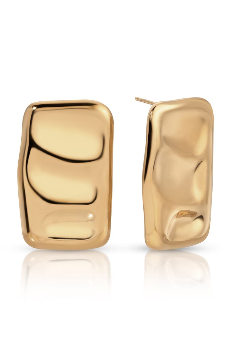 Molten Edge Stud Earrings, Main, color, GOLD
