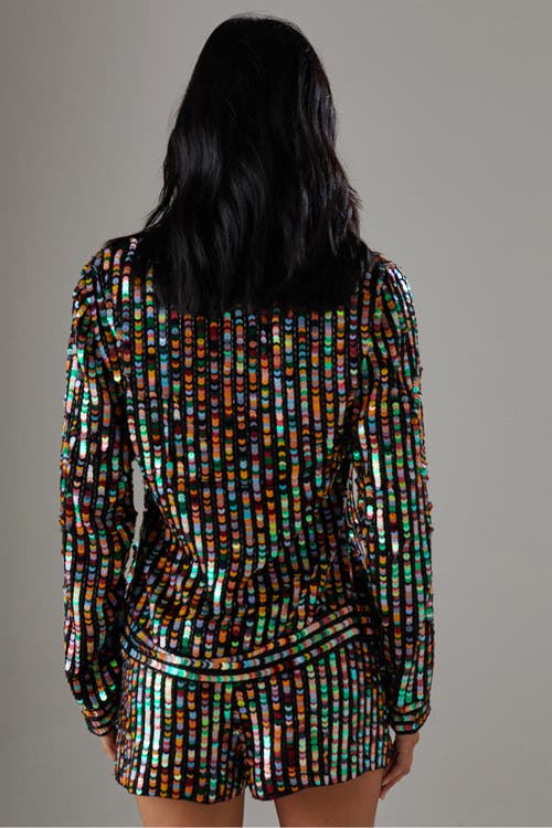 Warehouse Premium Hand Embellished Sequin Jacket In Animal Print