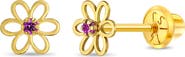 In Season Jewelry 14k Jeweled Open Flower Earrings