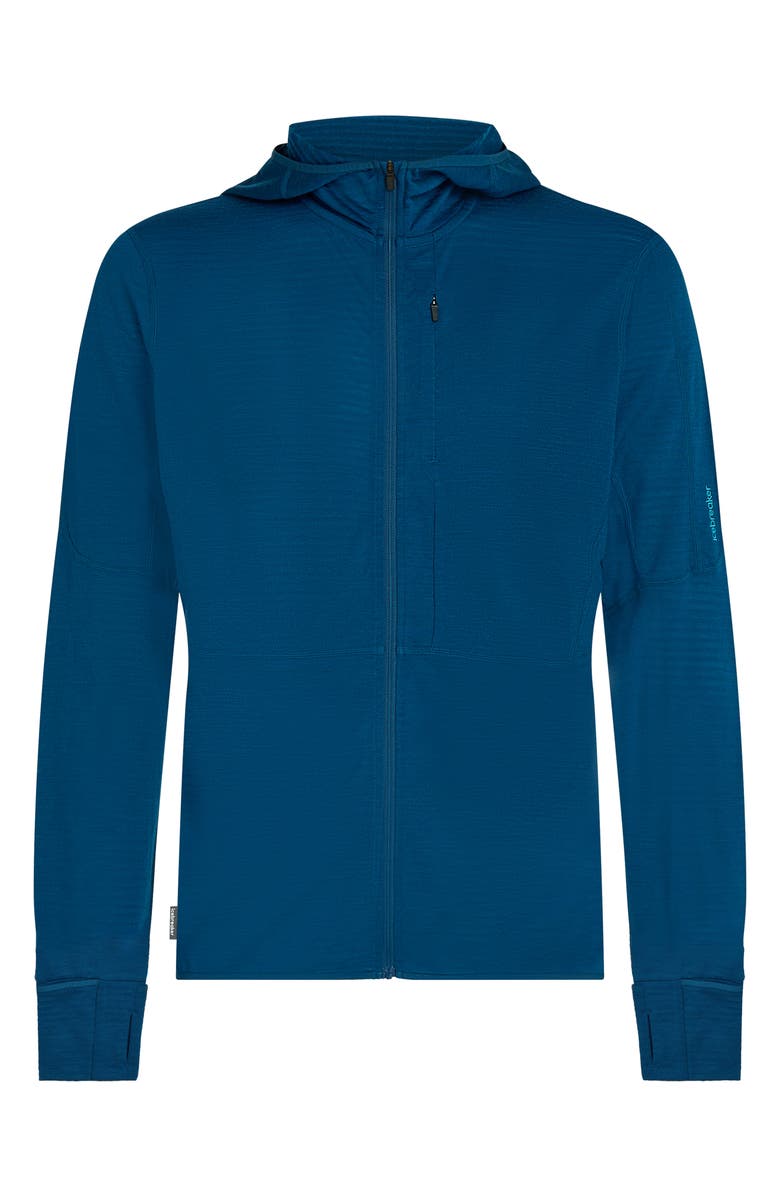 Icebreaker Lyocell & Merino 200 Realfleece Descender Hooded Jacket, Alternate, color, Atlantis/ Arctic