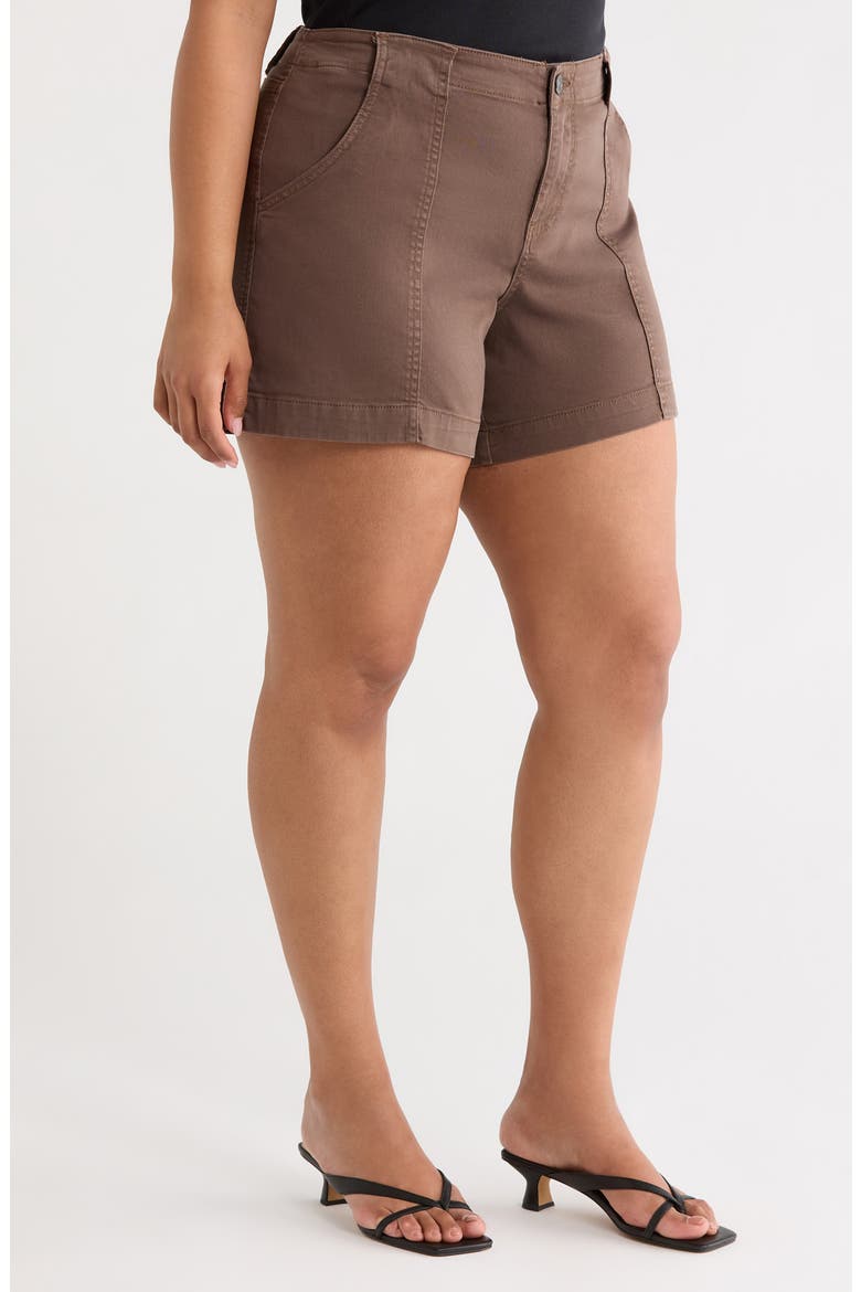 Jane High Waist Denim Utility Shorts, Alternate, color, CHOCOLATE