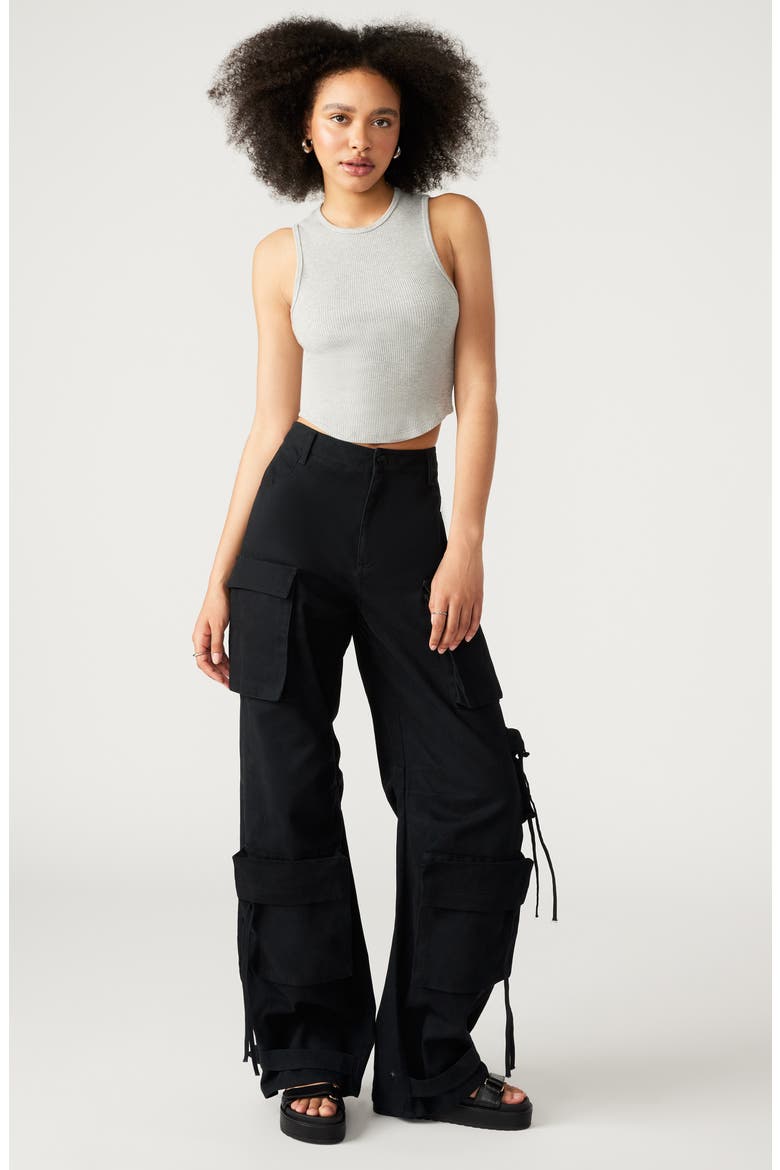 Duo Wide Leg Cargo Pants, Alternate, color, BLACK