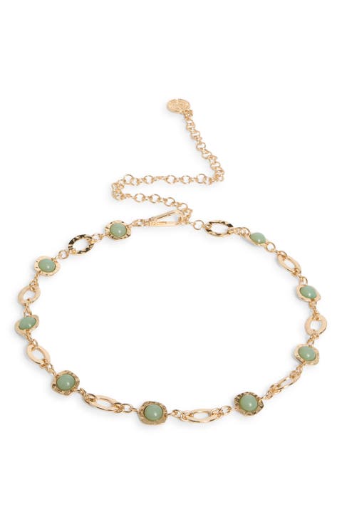 Hammered Stone Chain Belt