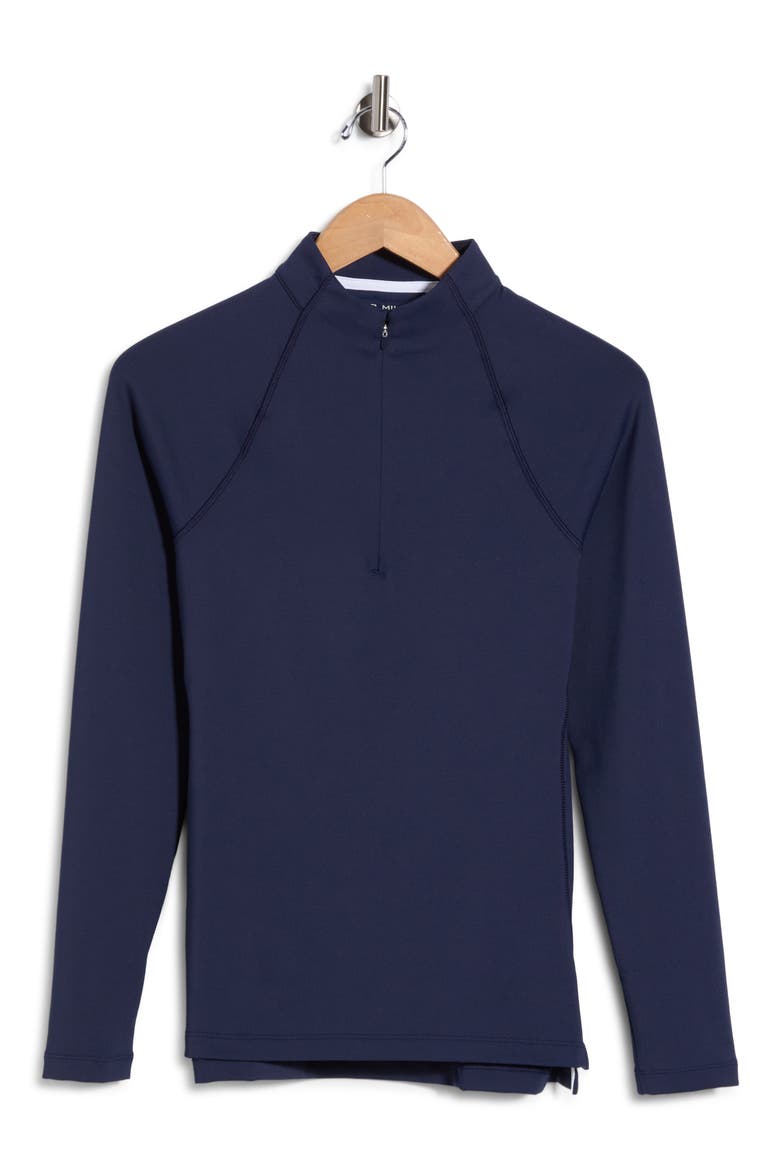 Perth Raglan Sleeve Performance Quarter Zip Pullover, Alternate, color, NAVY