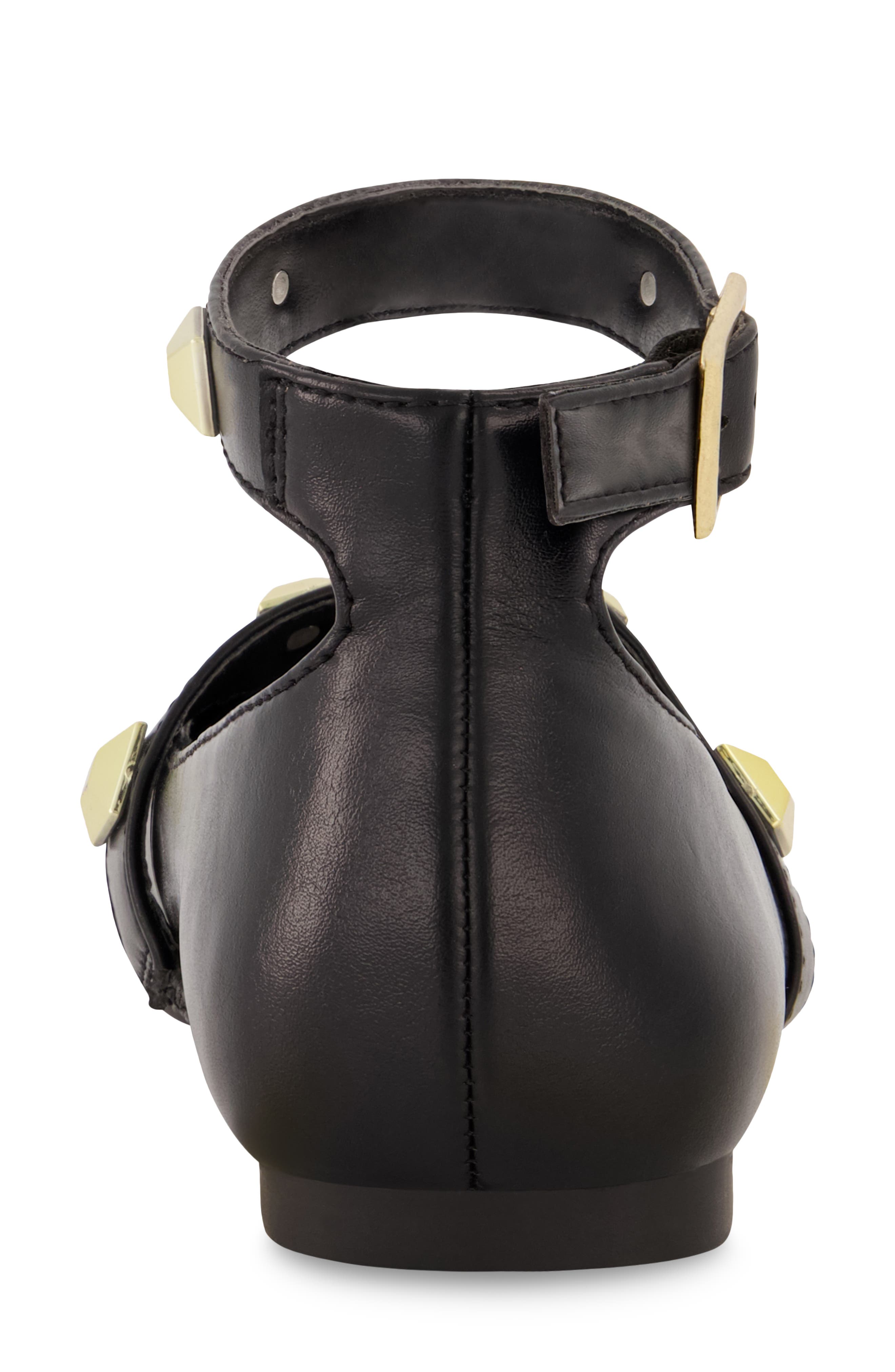 Marc Fisher Tashi Ankle Strap Flat, Alternate, color, Black