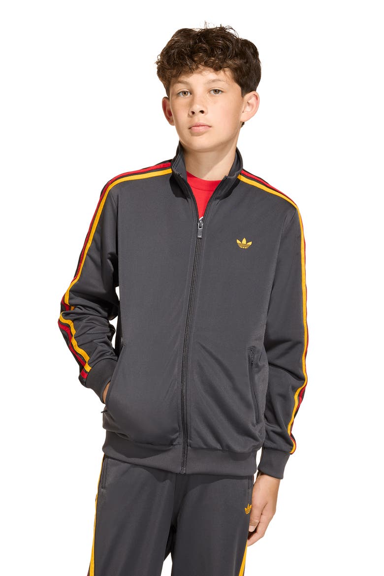Kids' Firebird Recycled Polyester Track Jacket, Alternate, color, UTILITY BLACK/ COLLEGIATE GOLD