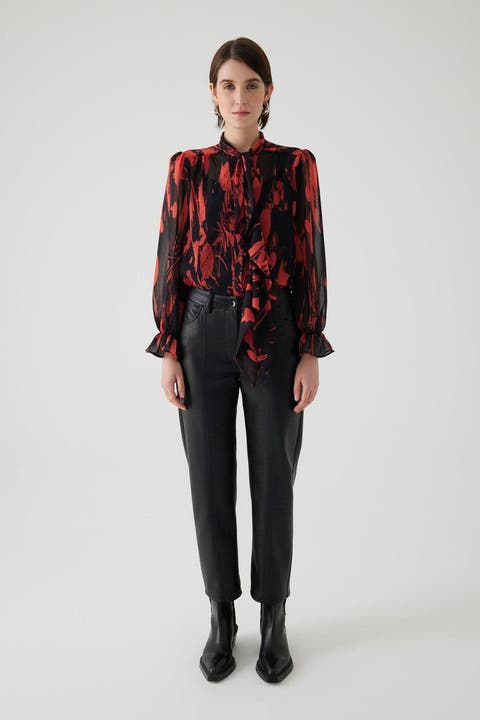 Cut Vegan Leather Pants