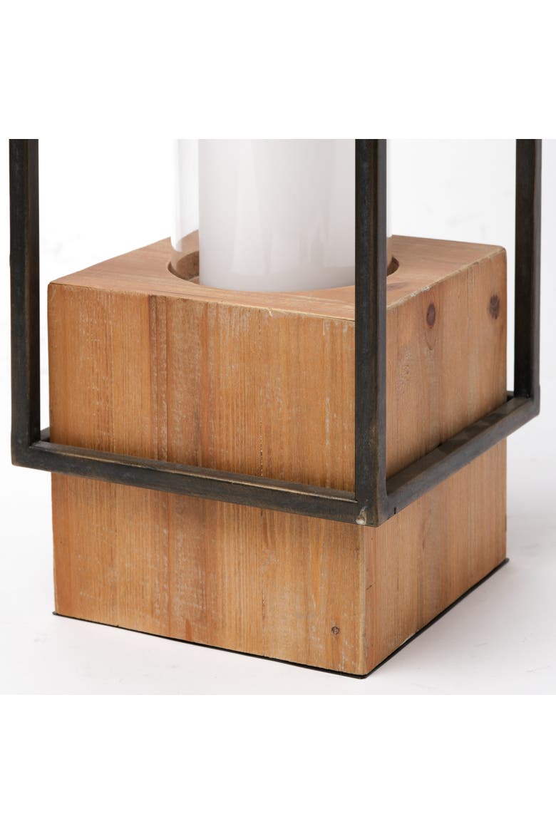 Orionis Large Wood w/ Metal Lantern Candle Holder, Alternate, color, Black