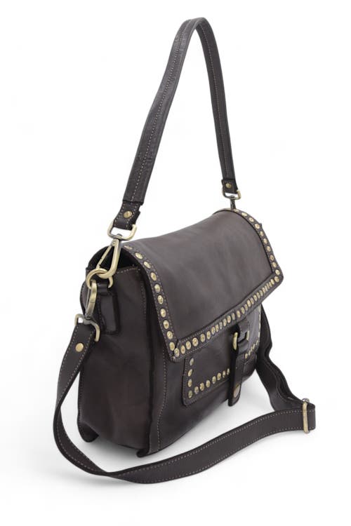 Bolsa Nova Emily Studded Shoulder Bag In Chocolate