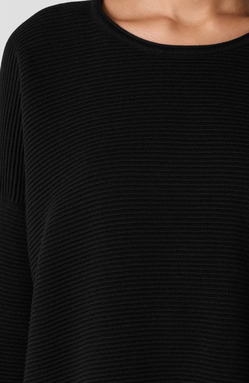 Eileen Fisher Ottoman Stitch Tunic Sweater In Black