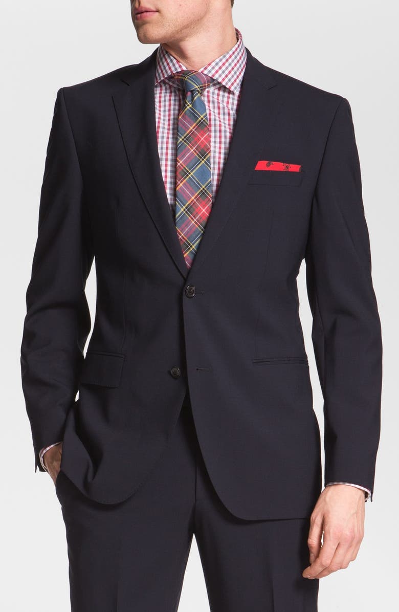 BOSS 'Jam/Sharp' Trim Fit Navy Suit, Alternate, color,