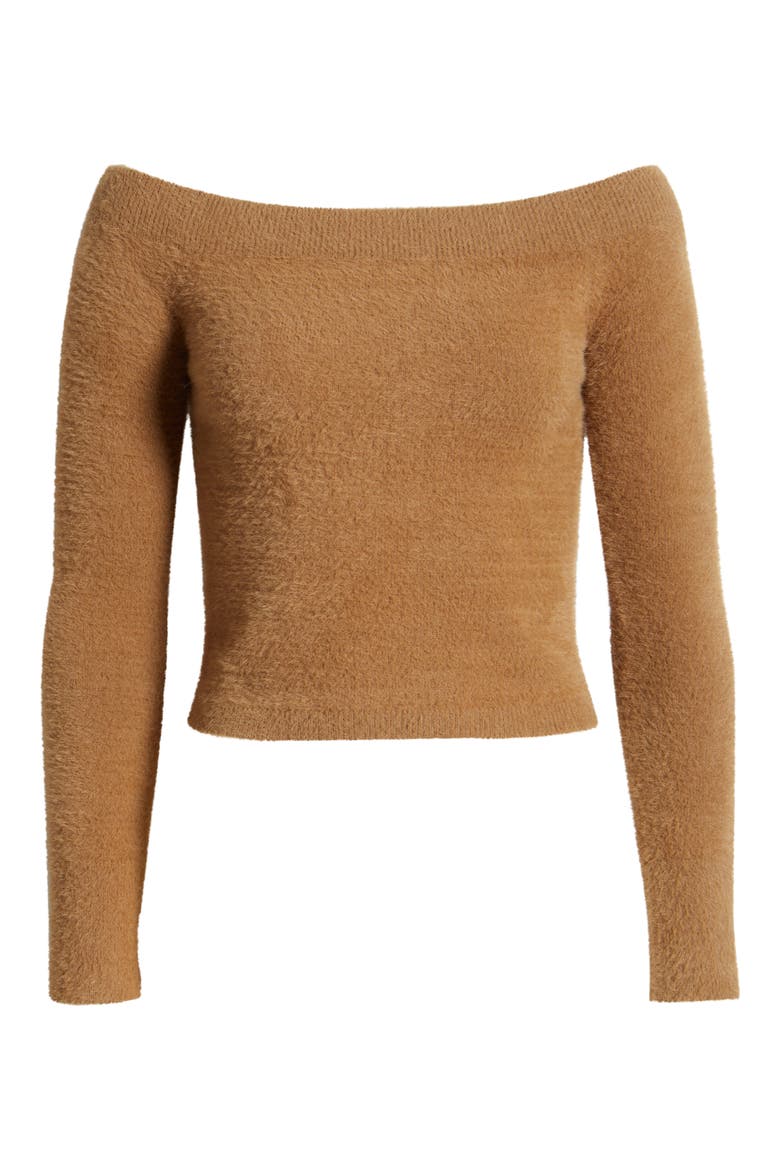 Off the Shoulder Sweater, Alternate, color, WARM CARAMEL003