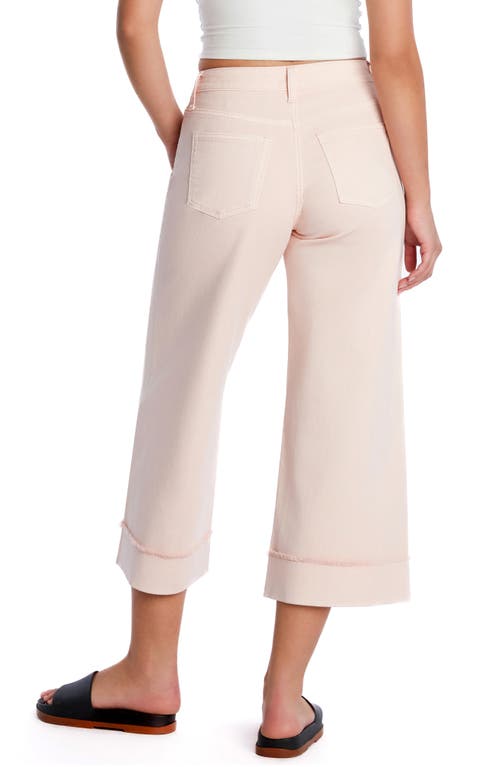 Hint Of Blu Cuffed Ankle Wide Leg Jeans In Cloud Pink