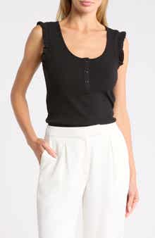 DR2 by Daniel Rainn Scoop Neck Rib Knit Henley