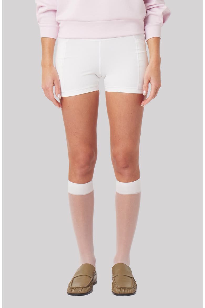 Heather Performance Pocket Bike Shorts, Main, color, WHITE