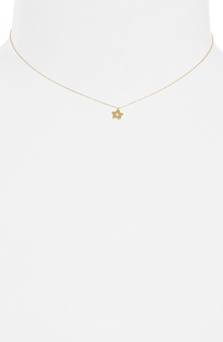Bony Levy Kids' 14K Gold & Diamond Flower Pendant Necklace, Alternate, color,