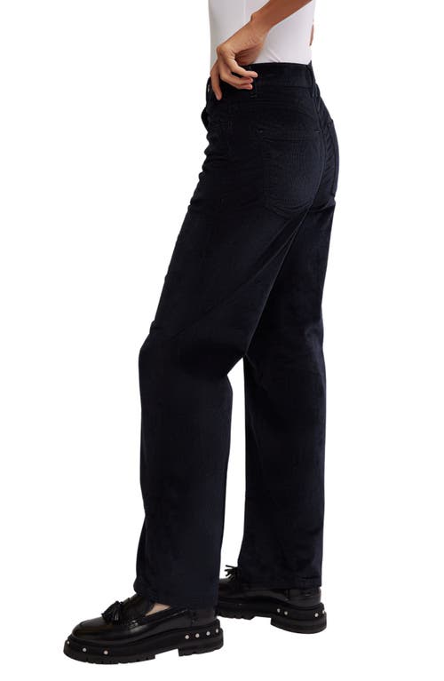 Free People Risk Taker Corduroy Straight Leg Pants In Jet Black