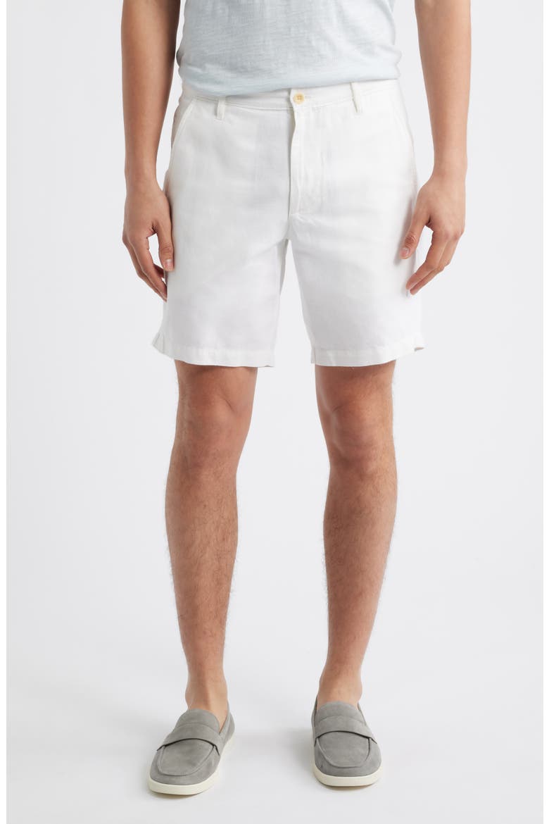 Wanderer Linen & Cotton Chino Shorts, Main, color, WHITE