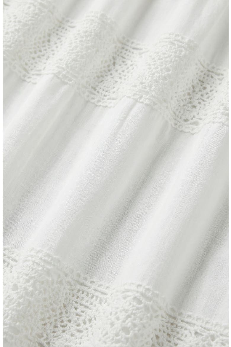 Smocked Lace Eyelet Maxi Dress, Alternate, color, White