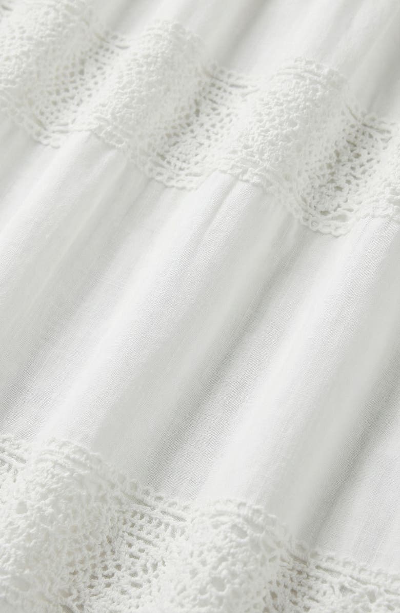 Modenaire Smocked Lace Eyelet Maxi Dress, Alternate, color, White