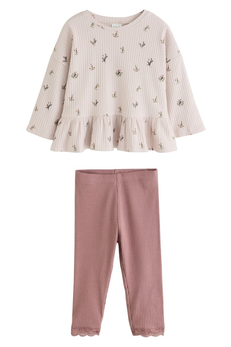 Kids' Frill Hem T-Shirt & Leggings Set, Main, color, PURPLE