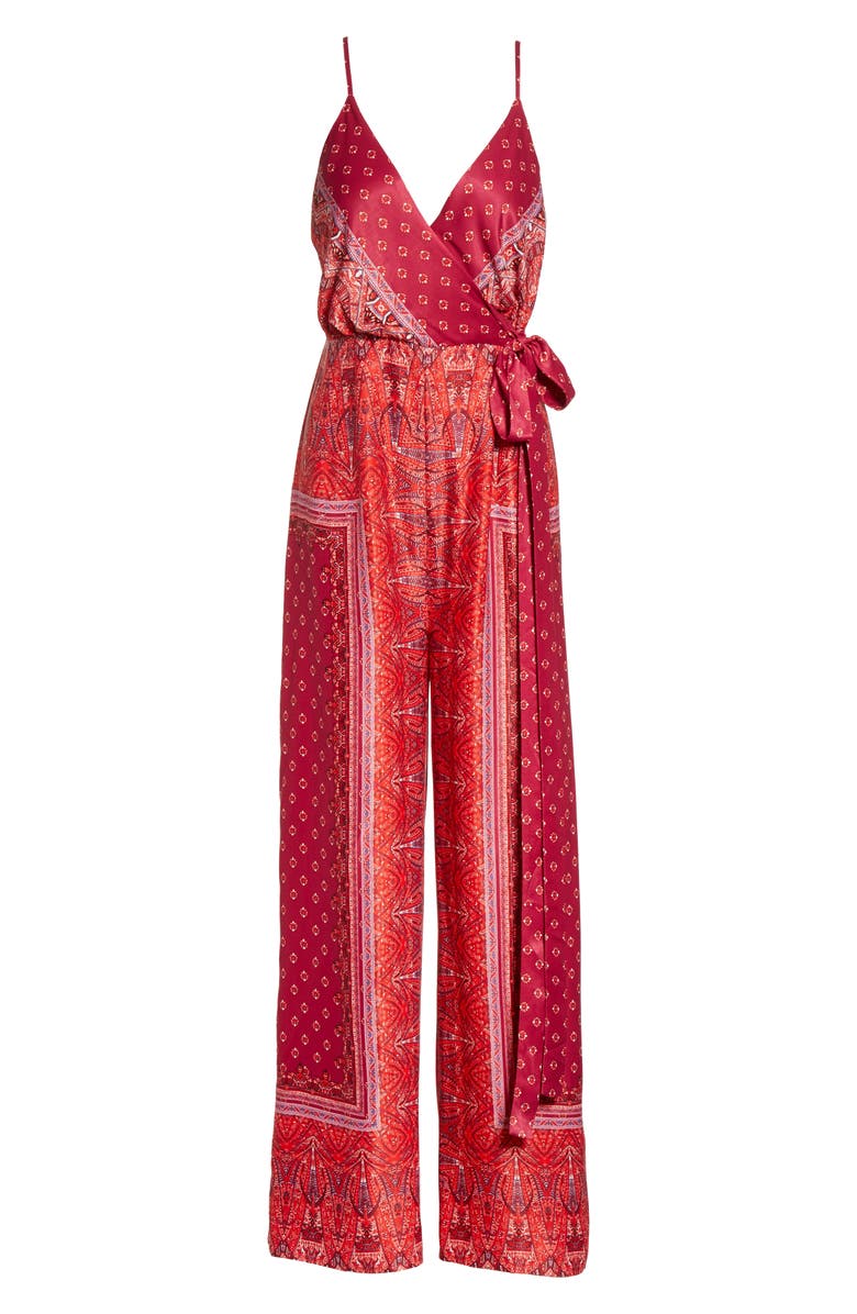 Free People Cabbage Rose Jumpsuit, Alternate, color, Pink Combo