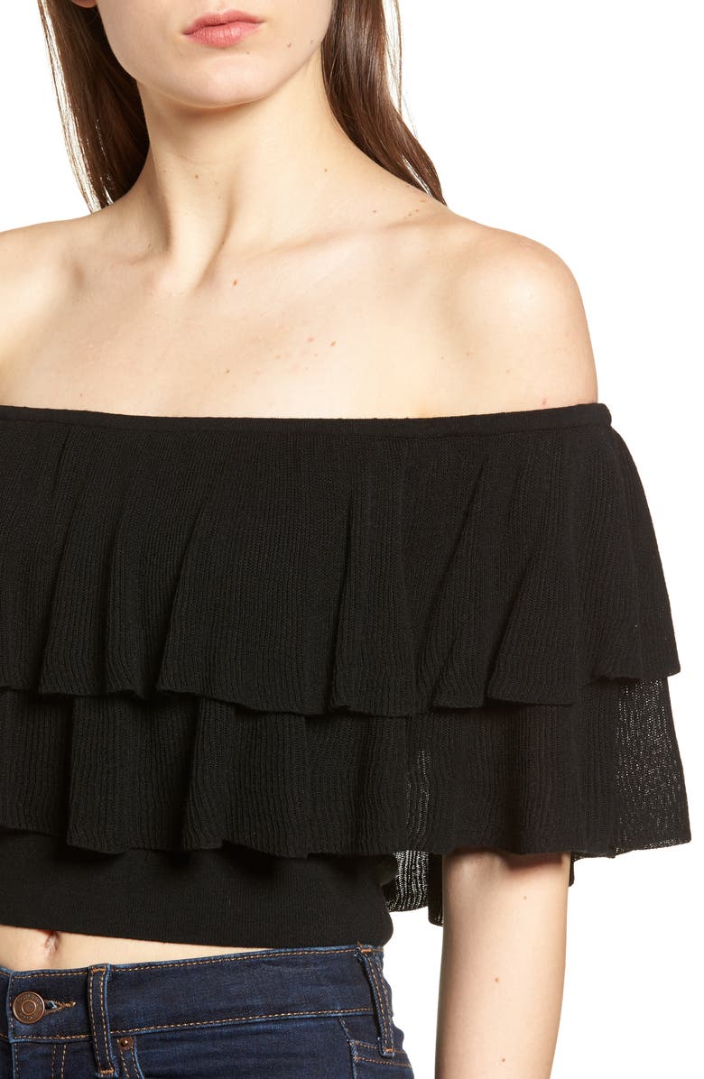 Leith Ruffle Off the Shoulder Sweater, Alternate, color, 