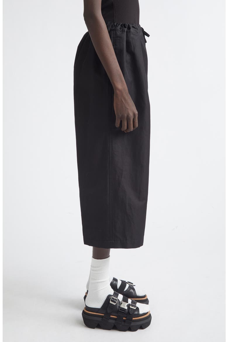 Crop Cotton & Linen Twill Wide Leg Pants, Alternate, color, BLACK