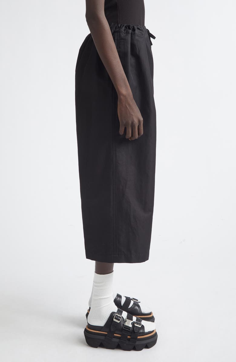 Tao Comme des Garçons Crop Cotton & Linen Twill Wide Leg Pants, Alternate, color, Black
