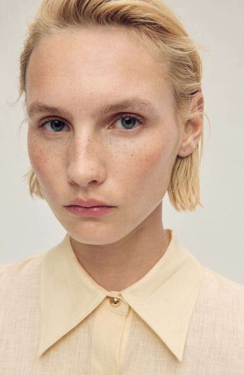 Shop Mango Polished Button Linen Shirt