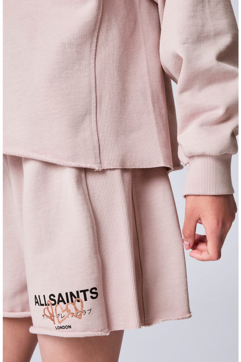 Kids' Heart Graphic Sweatshirt & Shorts Set, Alternate, color, LIGHT PINK