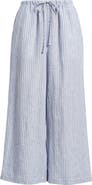 Caslon® Wide Leg Crop Linen Pants