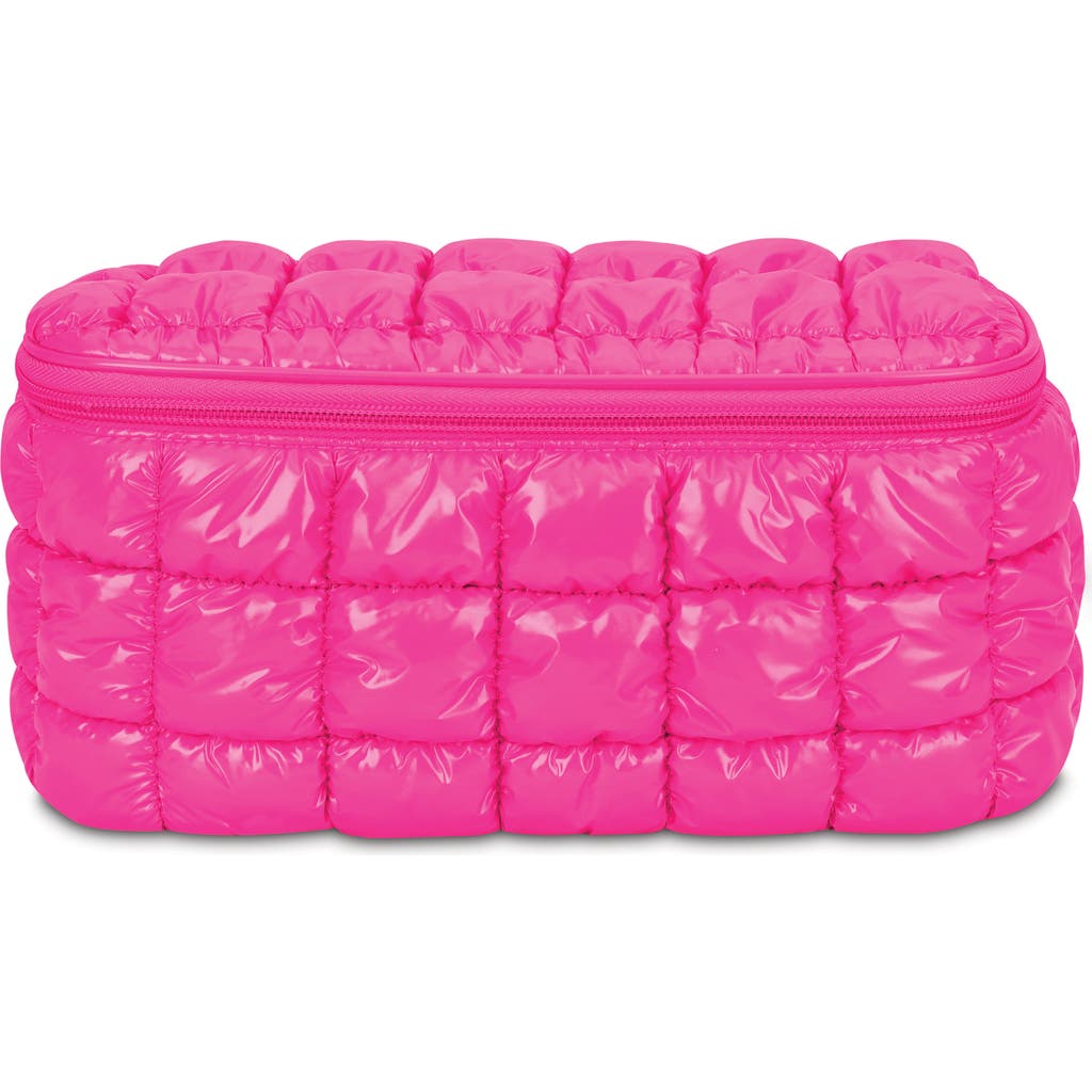 Iscream Kids' Shiny Puffer Cosmetics Case In Brown