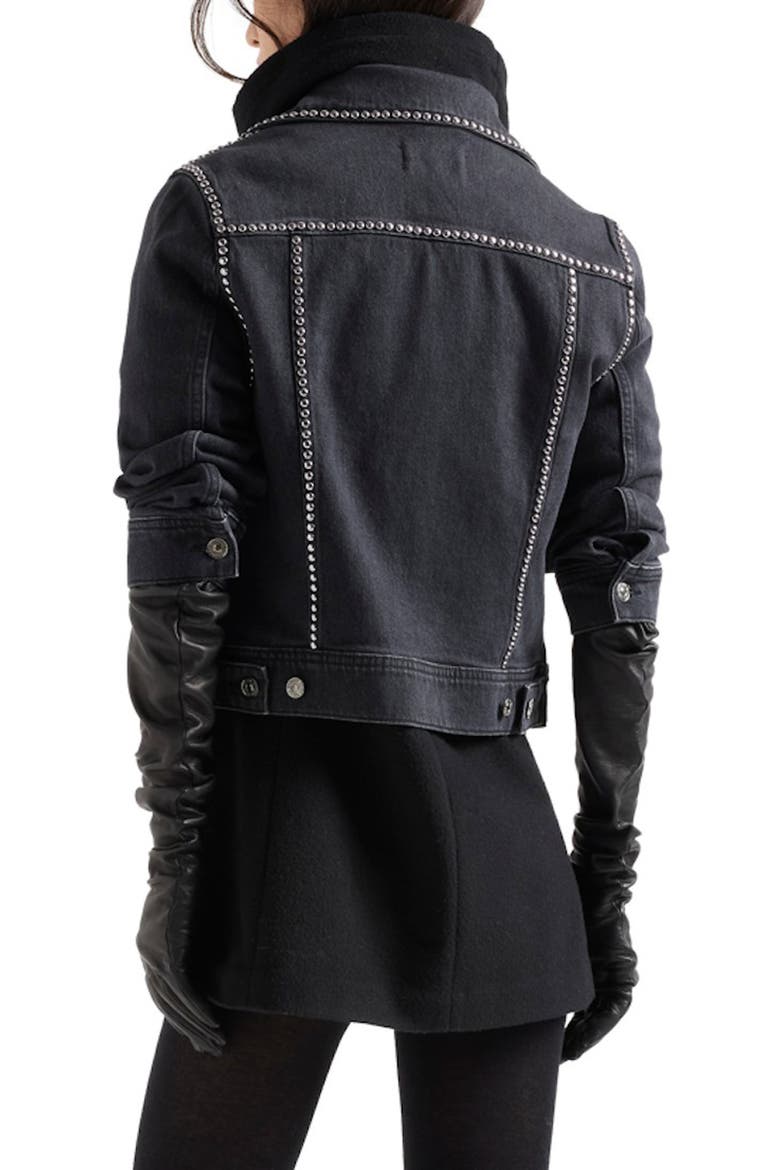 Adi Studded Trucker Jacket, Alternate, color, NOCTURNE