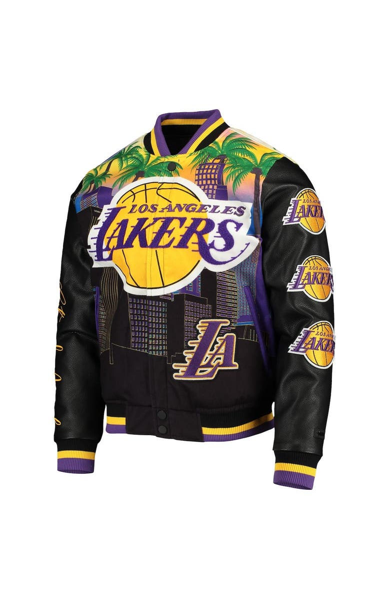 PRO STANDARD Men's Pro Standard Black Los Angeles Lakers Remix Varsity Full-Zip Jacket, Alternate, color,