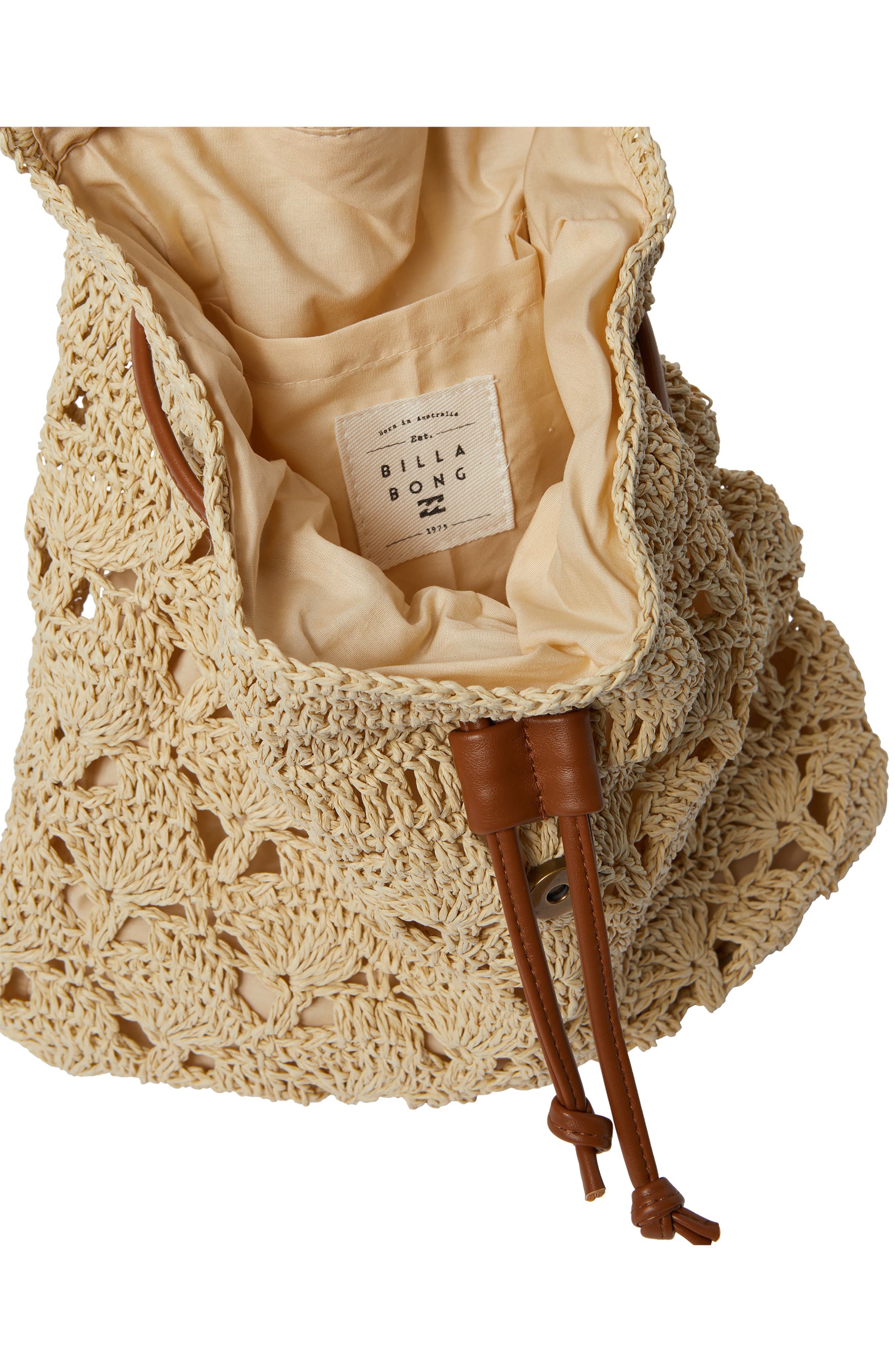 Billabong Hideaway Woven Straw Backpack, Alternate, color, 