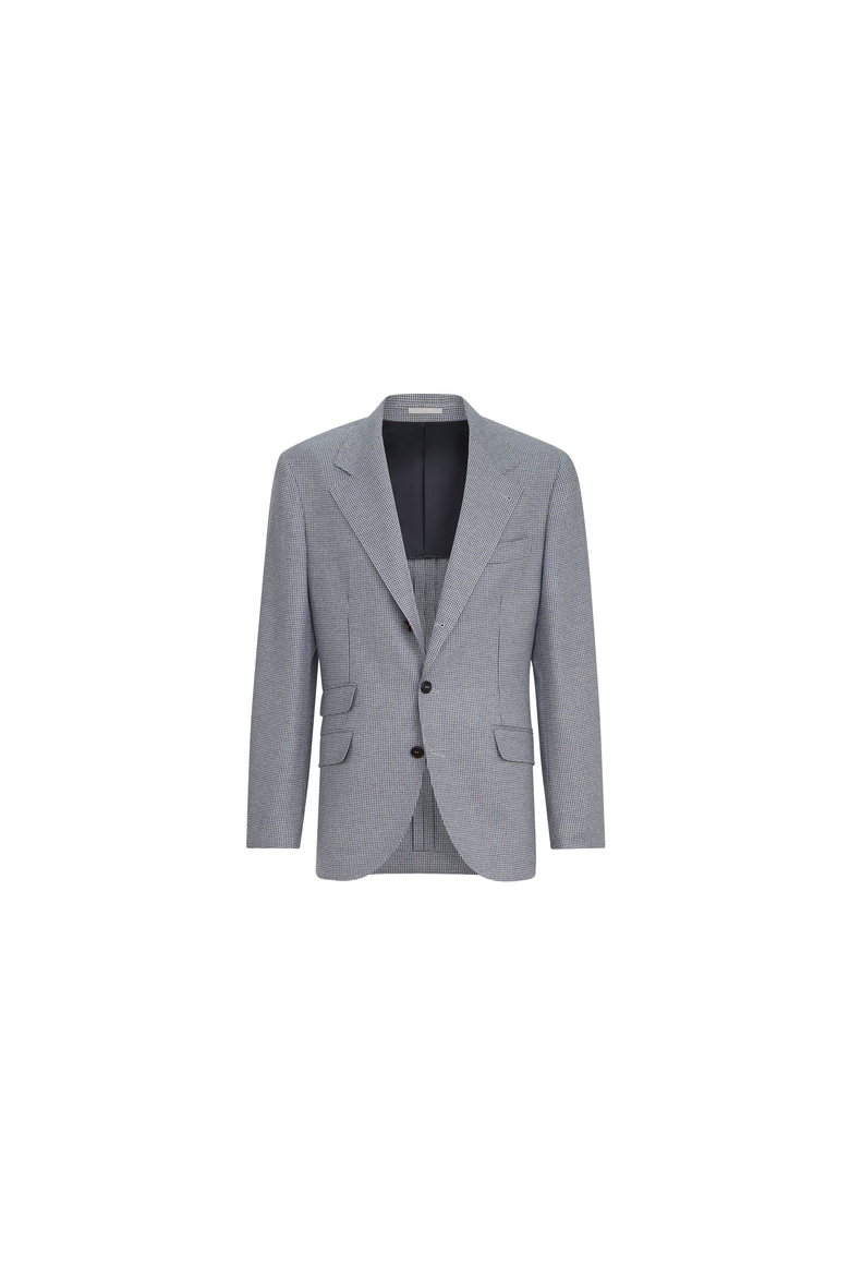 Cashmere and silk houndstooth flannel deconstructed Cavallo blazer, Alternate, color, Cerulean