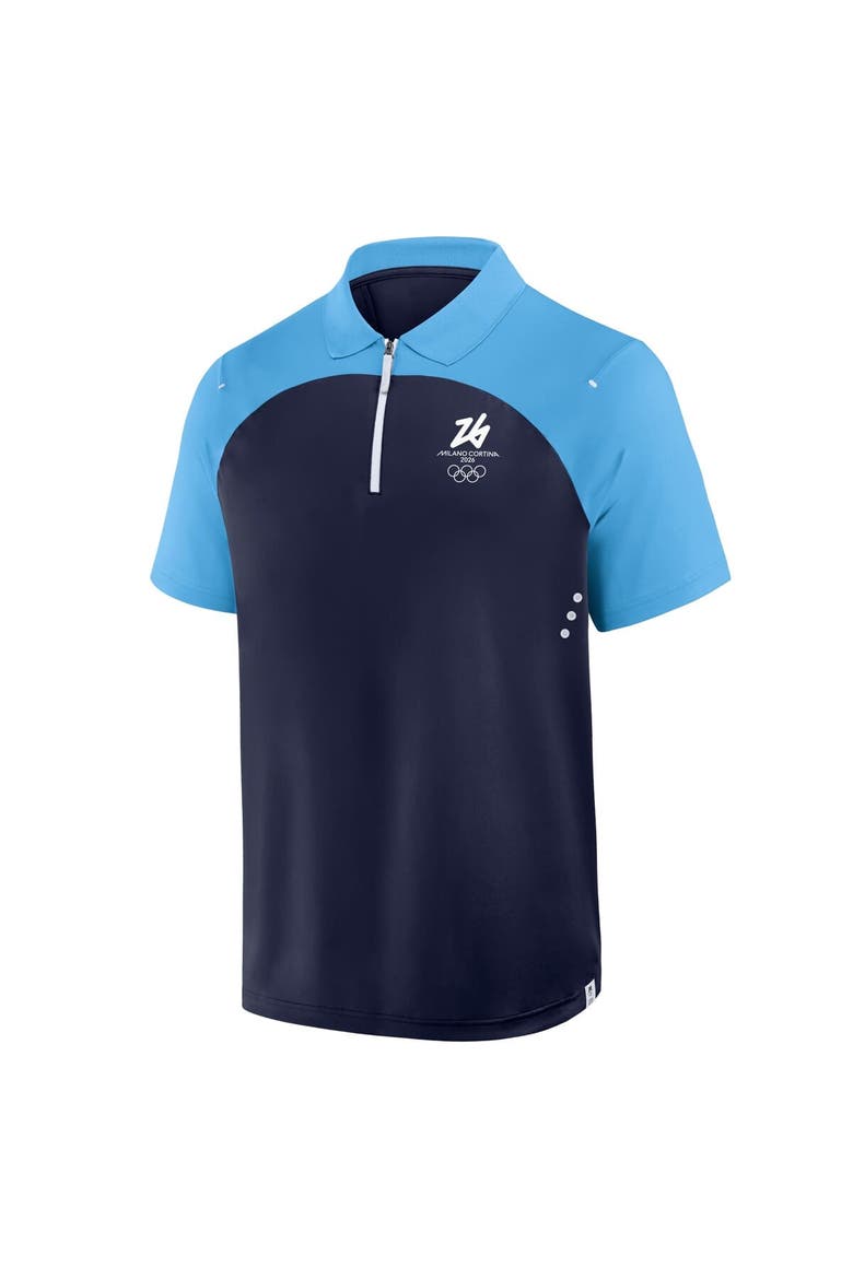 Men's Fanatics Navy Milano Cortina 2026 Winter Olympics Tech Raglan Quarter-Zip Polo, Alternate, color, Navy