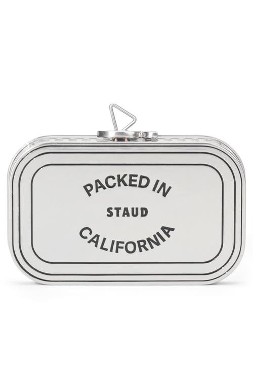 Staud Ines Tin Clutch Silver Multi