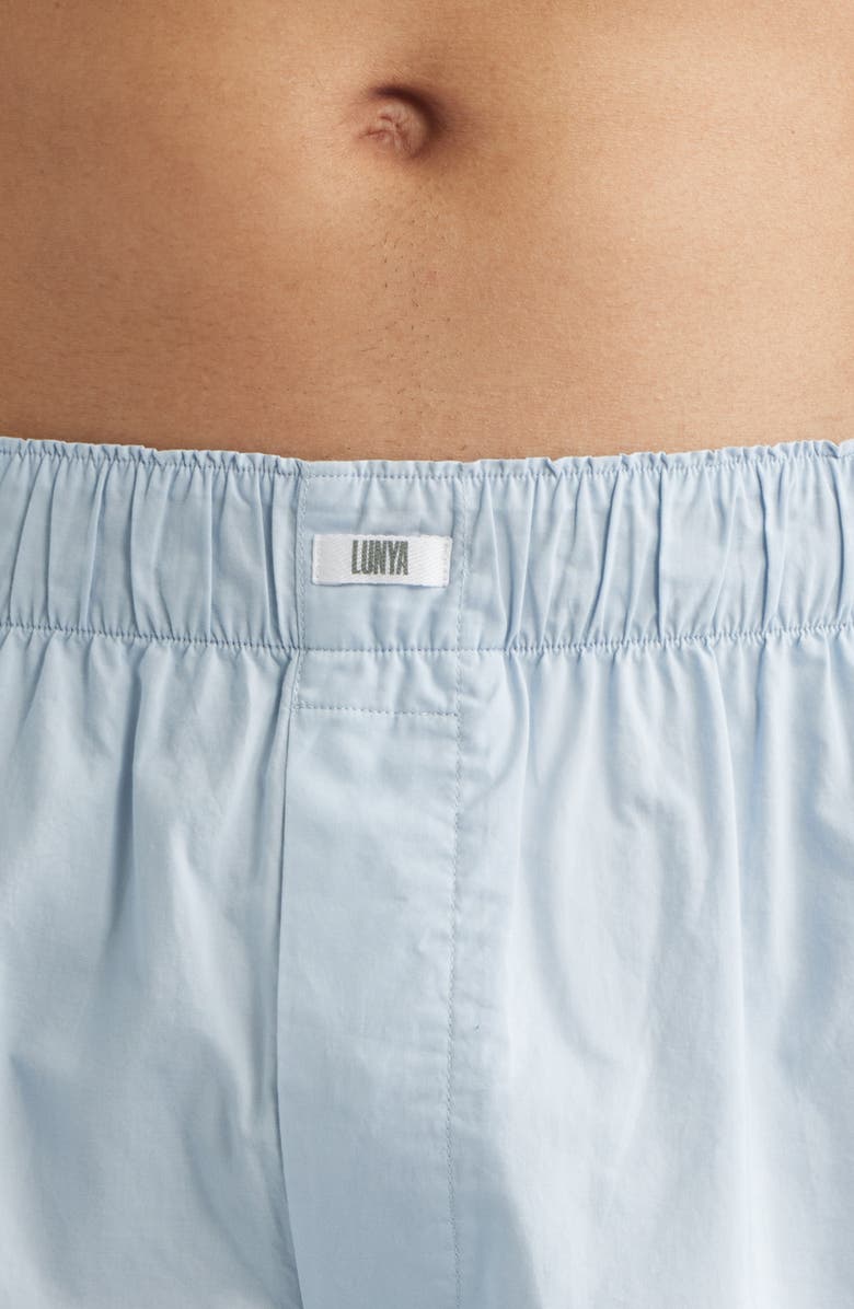 Lunya Airy Cotton Boxers, Alternate, color, Still Blue