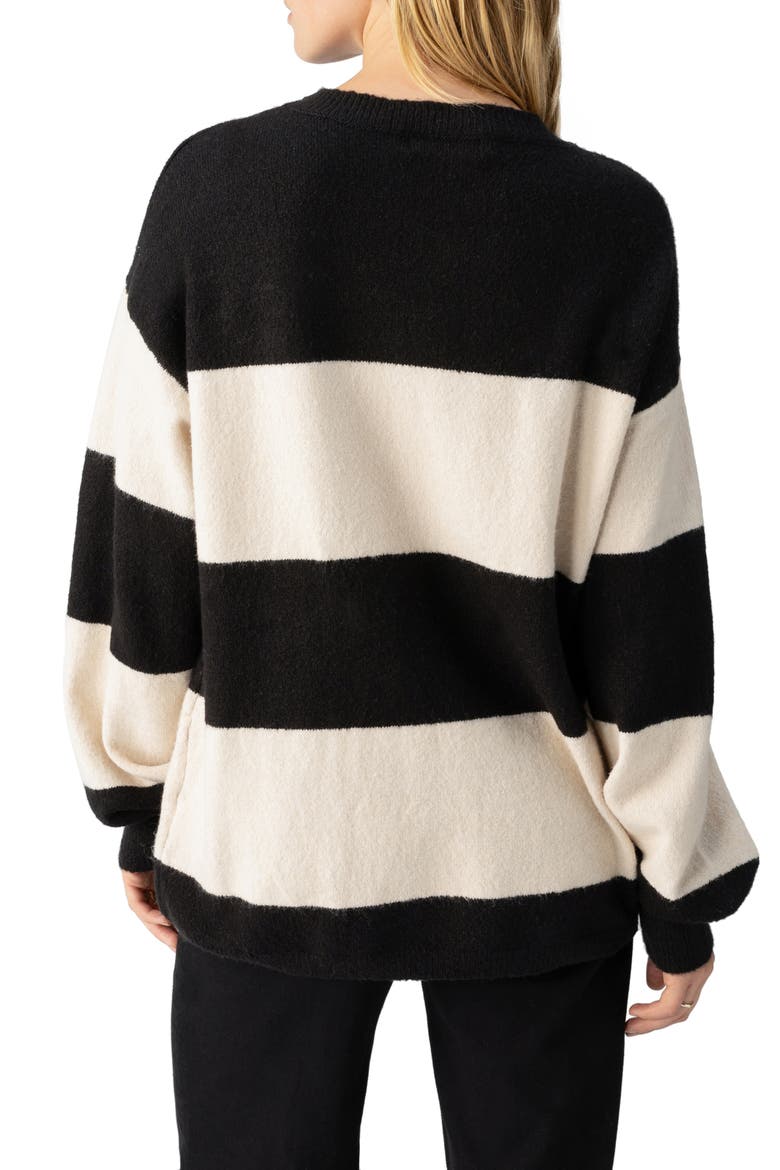 Cuddle Up Stripe Sweater, Alternate, color, TOASTED ALMOND