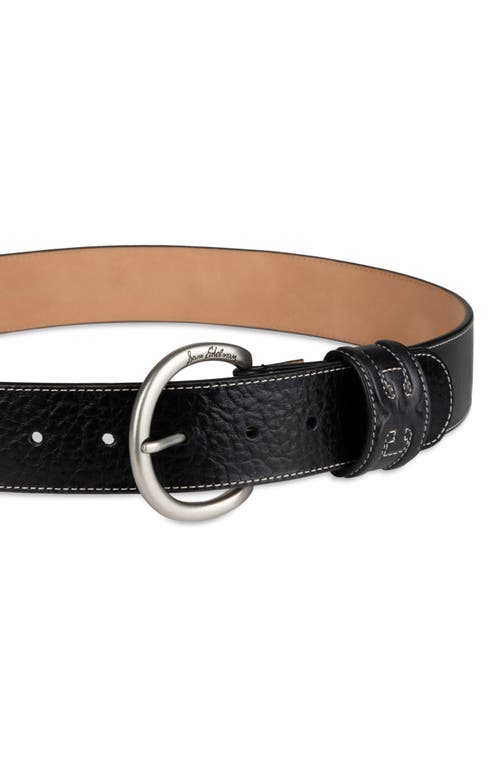 Shop Sam Edelman Rounded Buckle Belt In Black Croc