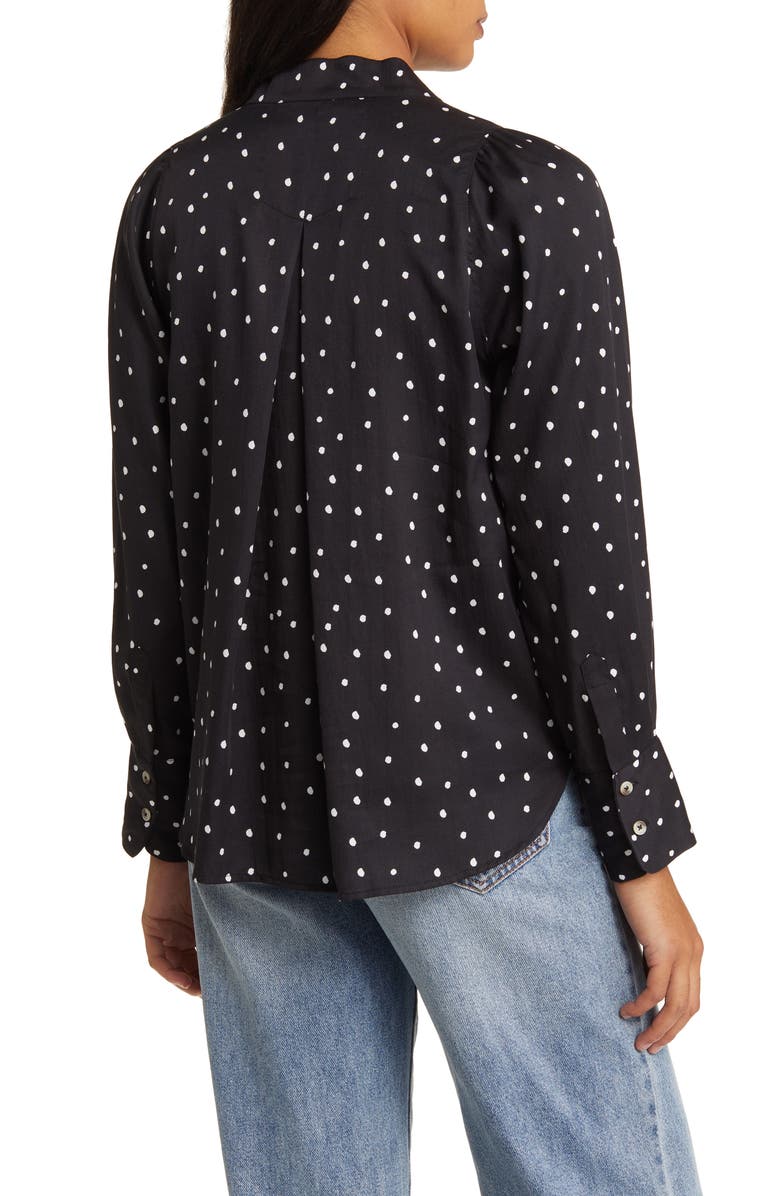 Hatley Olivia Classic Spots Mandarin Collar Shirt, Alternate, color, 