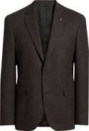 AllSaints Ross Slim Fit Brown Micro Houndstooth Sport Coat