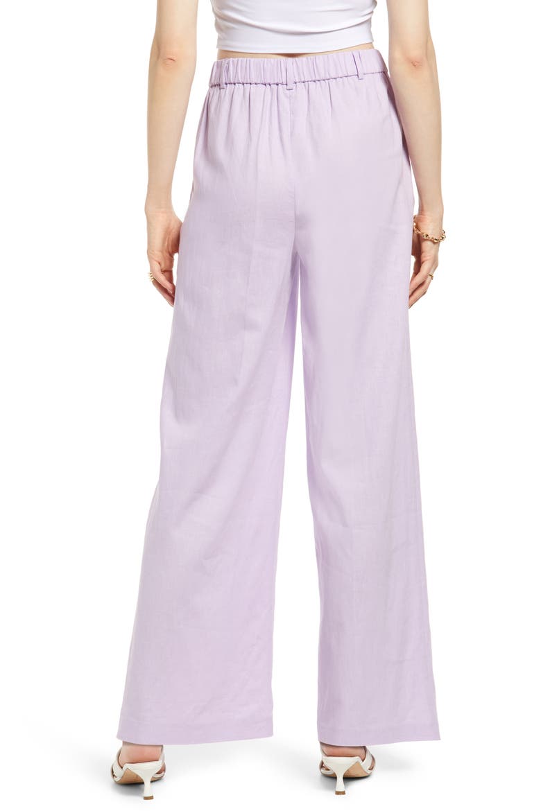 Wide Leg Linen Blend Pants, Alternate, color, PURPLE BLOOM